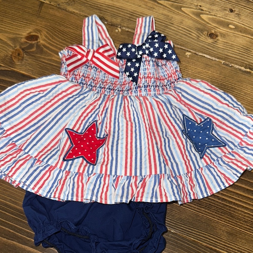 Good Lad Striped Baby Dress with Bow